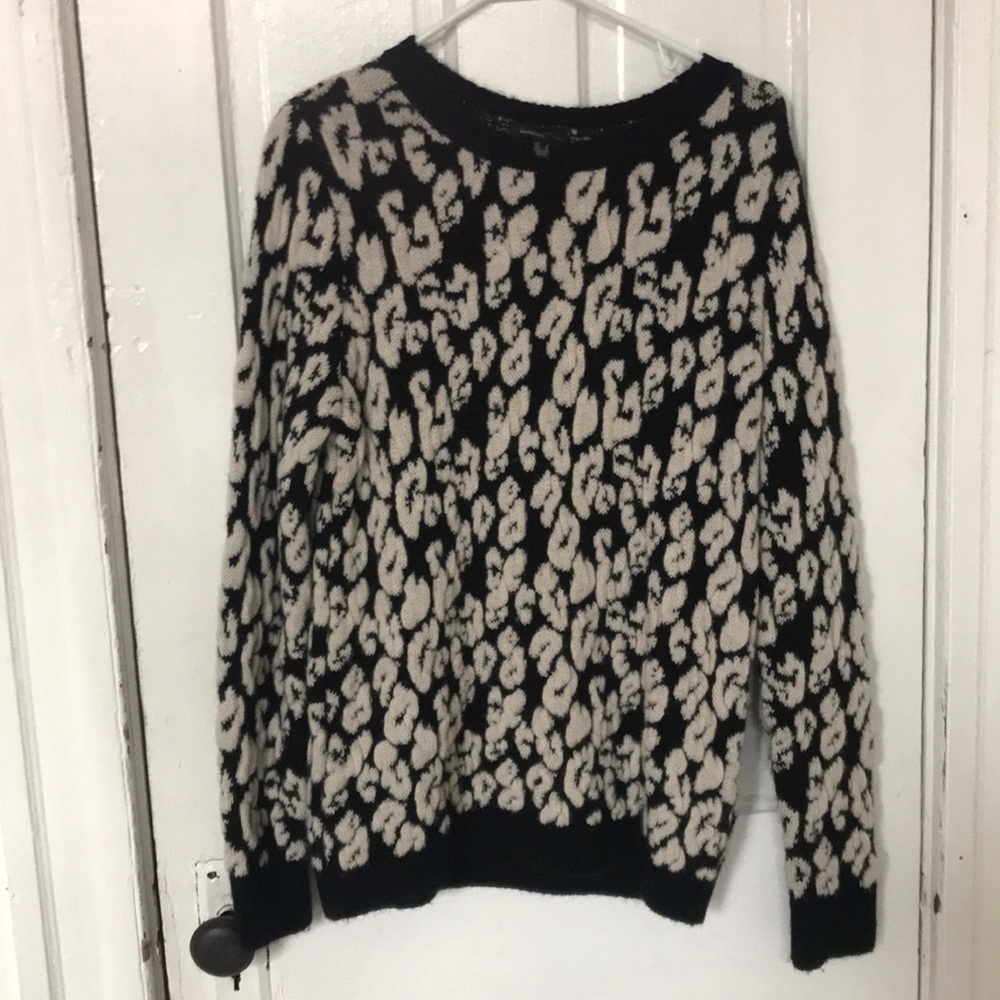 Mango Cheetah print long sweater size xs